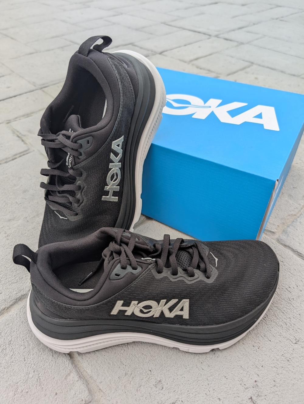 LIKE NEW HOKA ONE ONE Gaviota 5 Women's 8.5B Black White